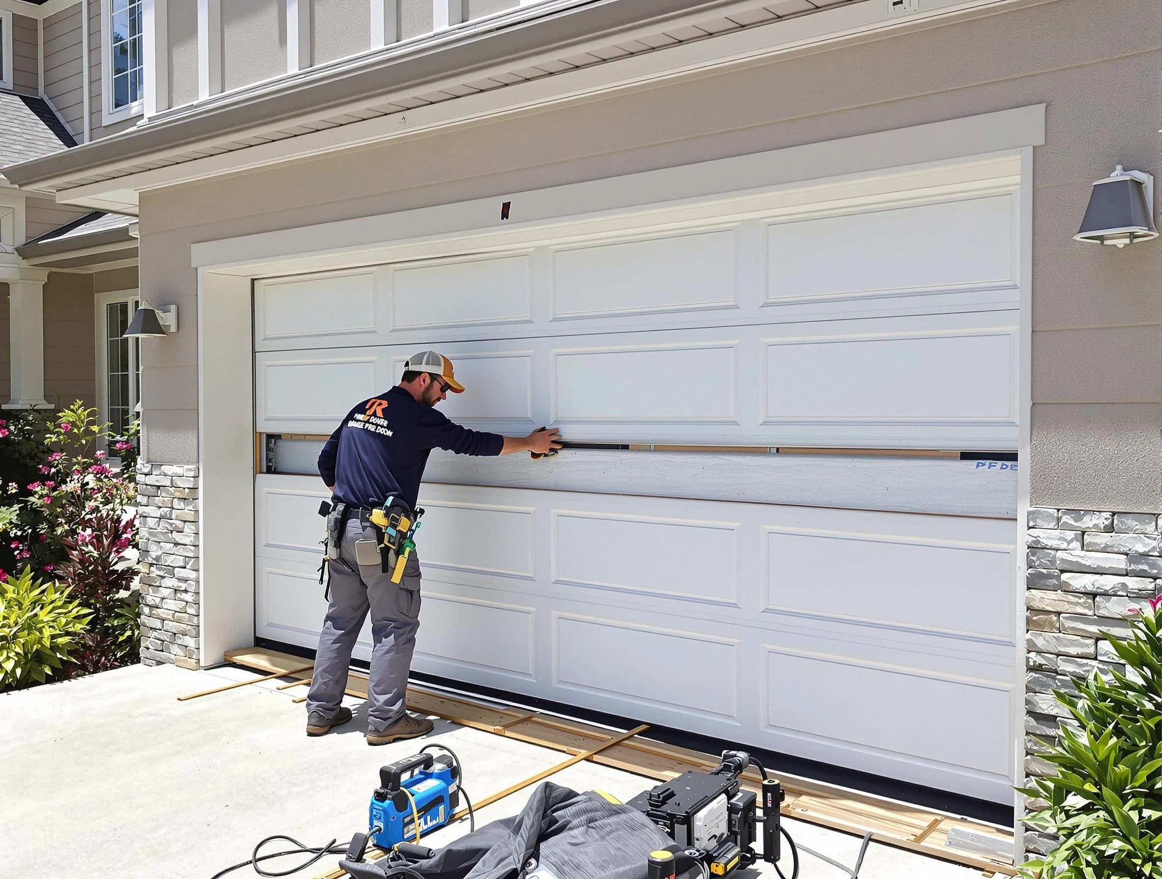 Lone Tree Garage Door Repair team performing complete garage door replacement at Lone Tree residence