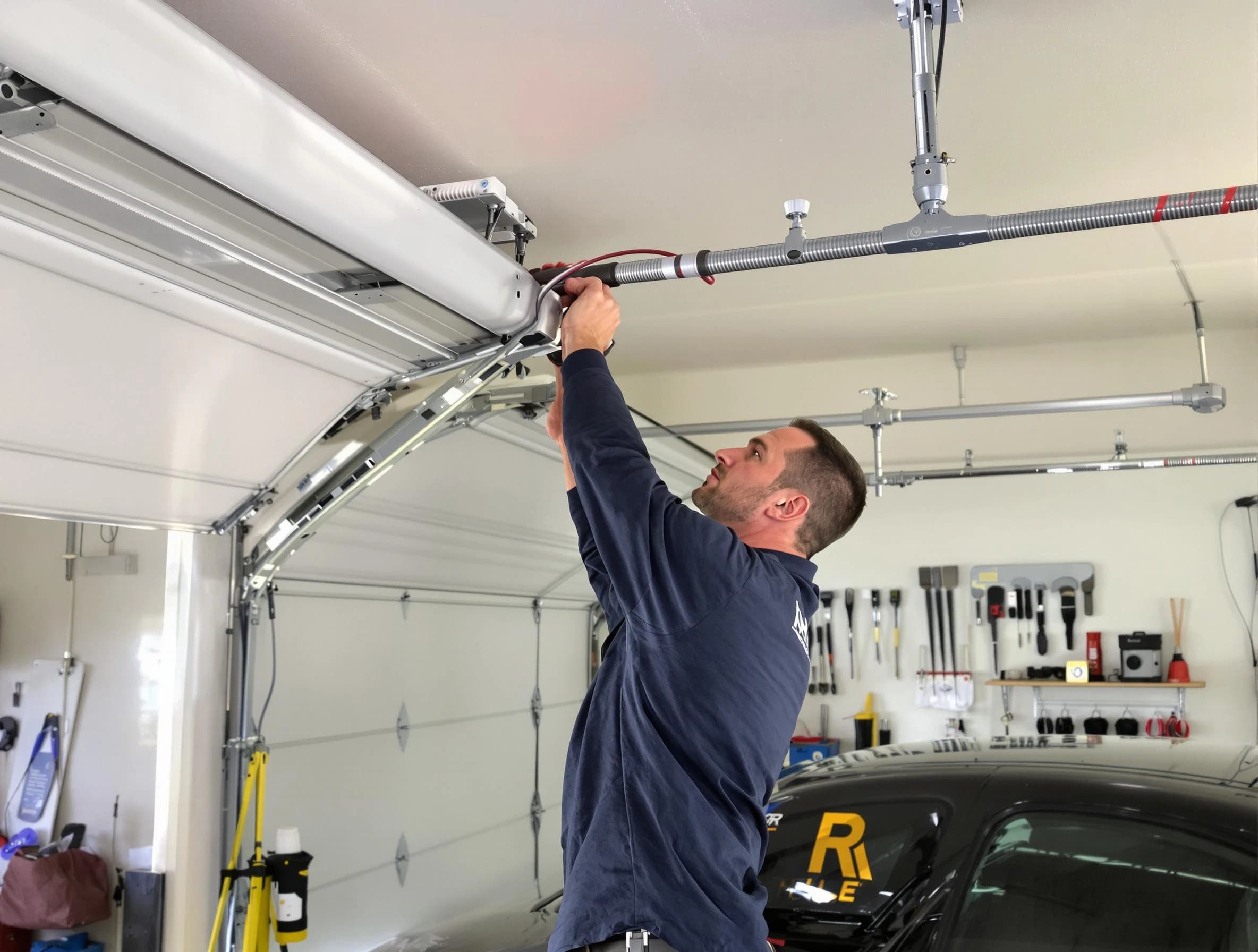 Lone Tree Garage Door Repair technician performing garage door cable repair in Lone Tree