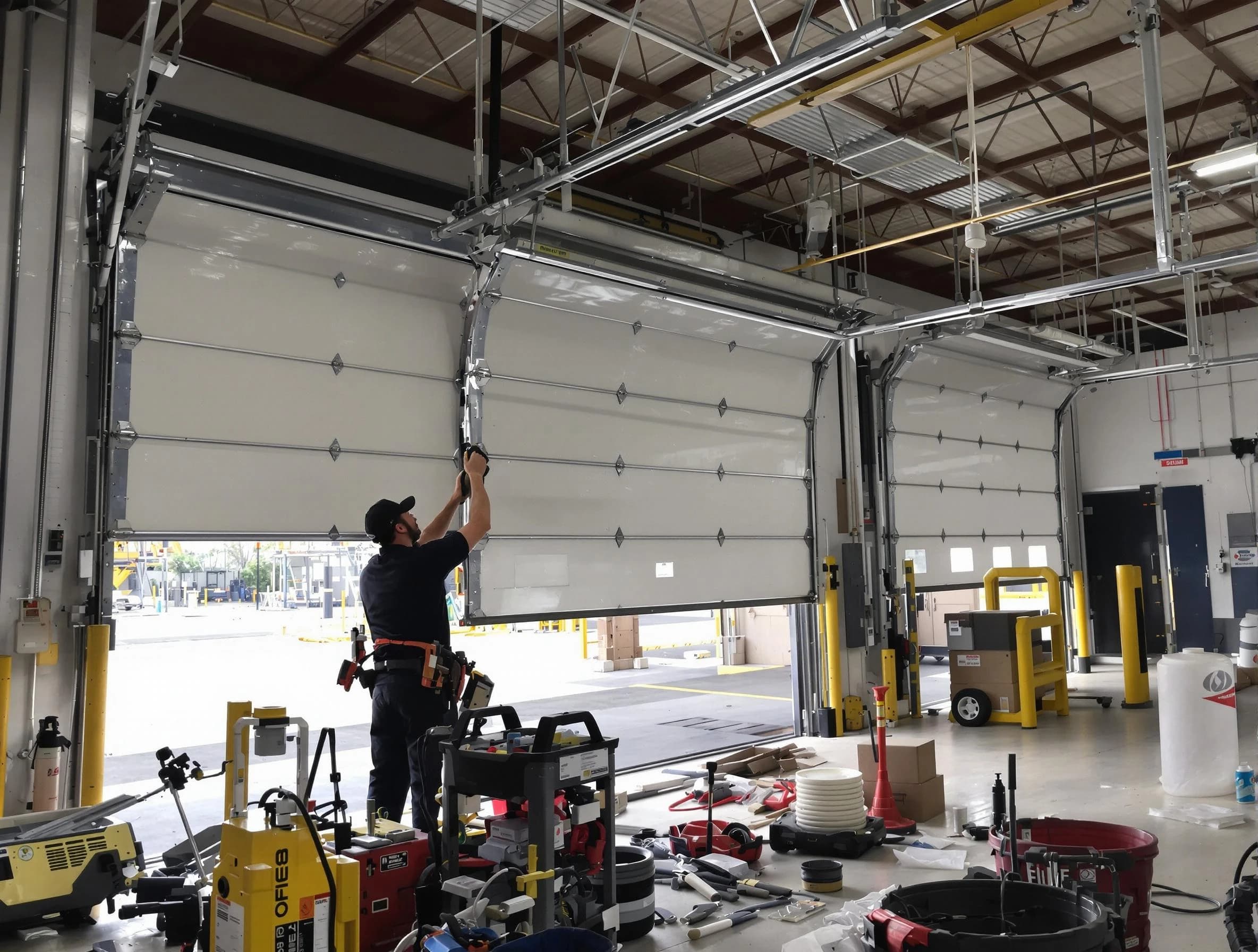 Lone Tree Garage Door Repair technician performing commercial garage door repair in Lone Tree
