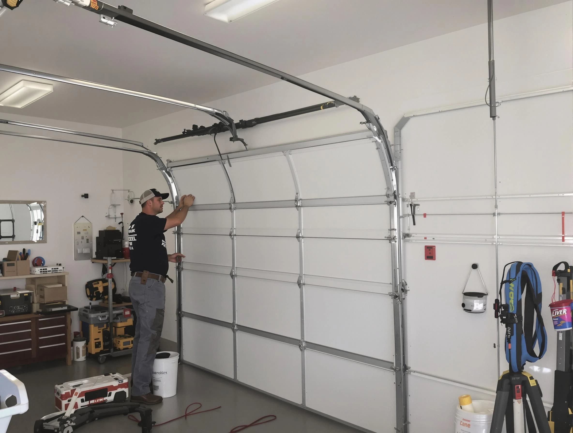 Lone Tree Garage Door Repair team installing new garage door in Lone Tree