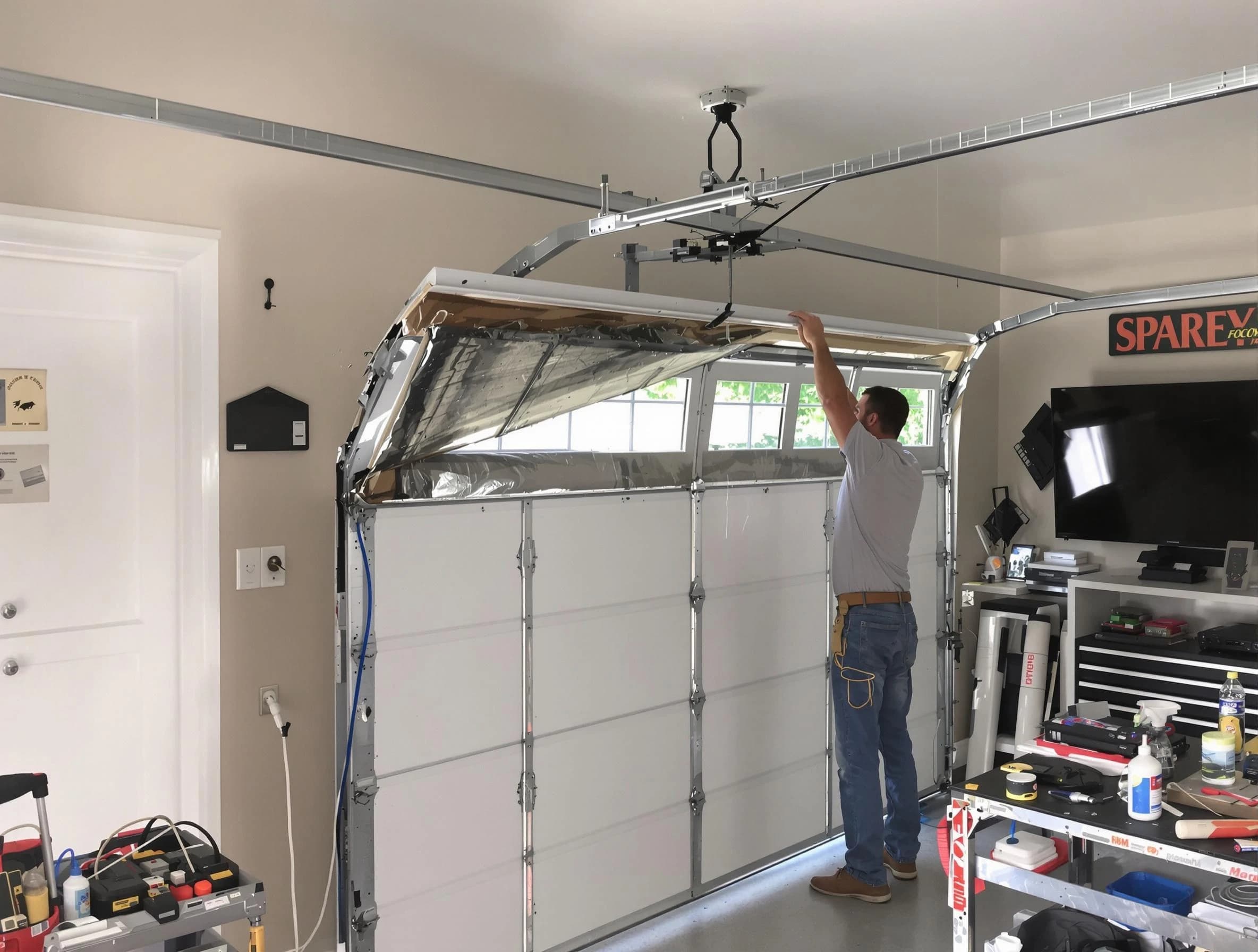 Garage door section replacement by Lone Tree Garage Door Repair in Lone Tree