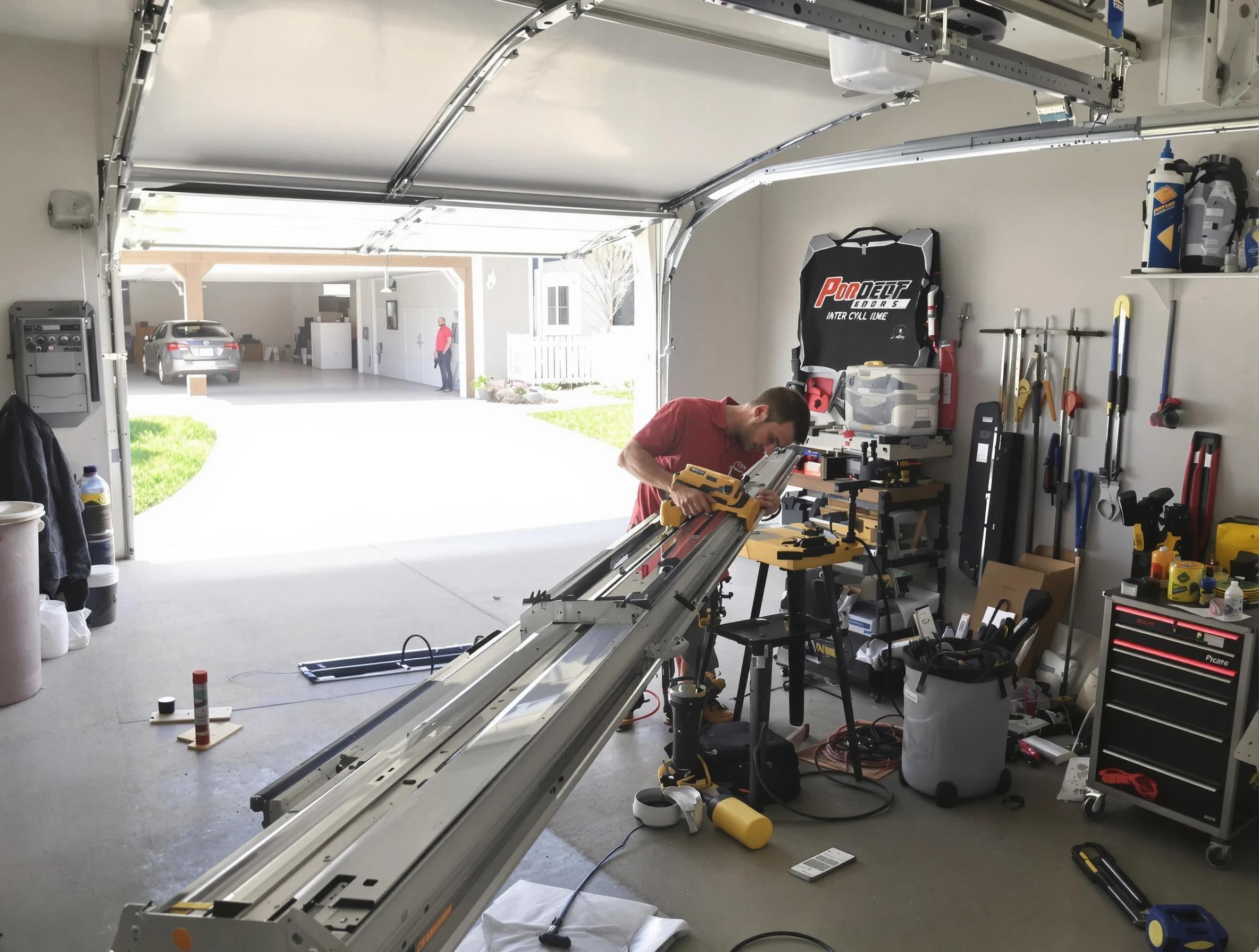 Lone Tree Garage Door Repair expert performing track repair in Lone Tree