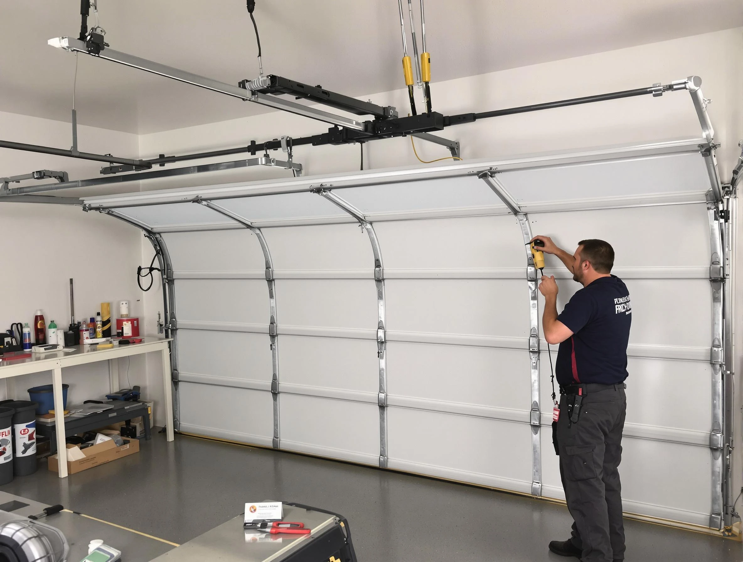 Lone Tree Garage Door Repair certified technician performing overhead door system repair in Lone Tree