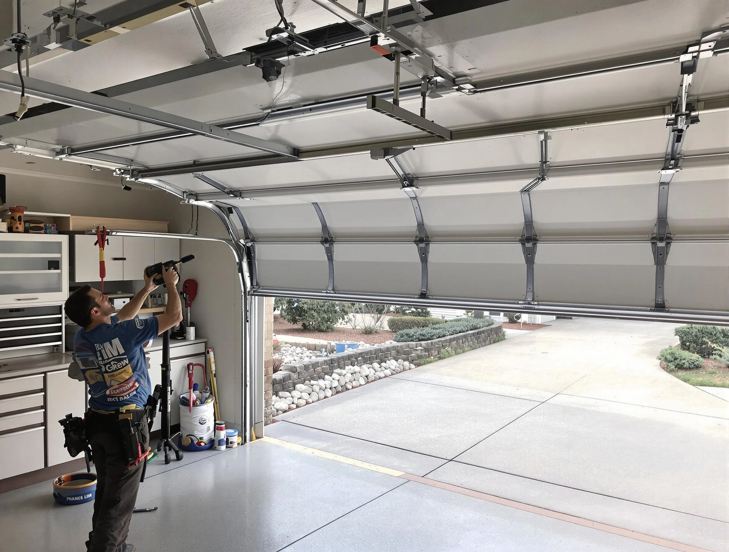Garage door track repair service by Lone Tree Garage Door Repair in Lone Tree